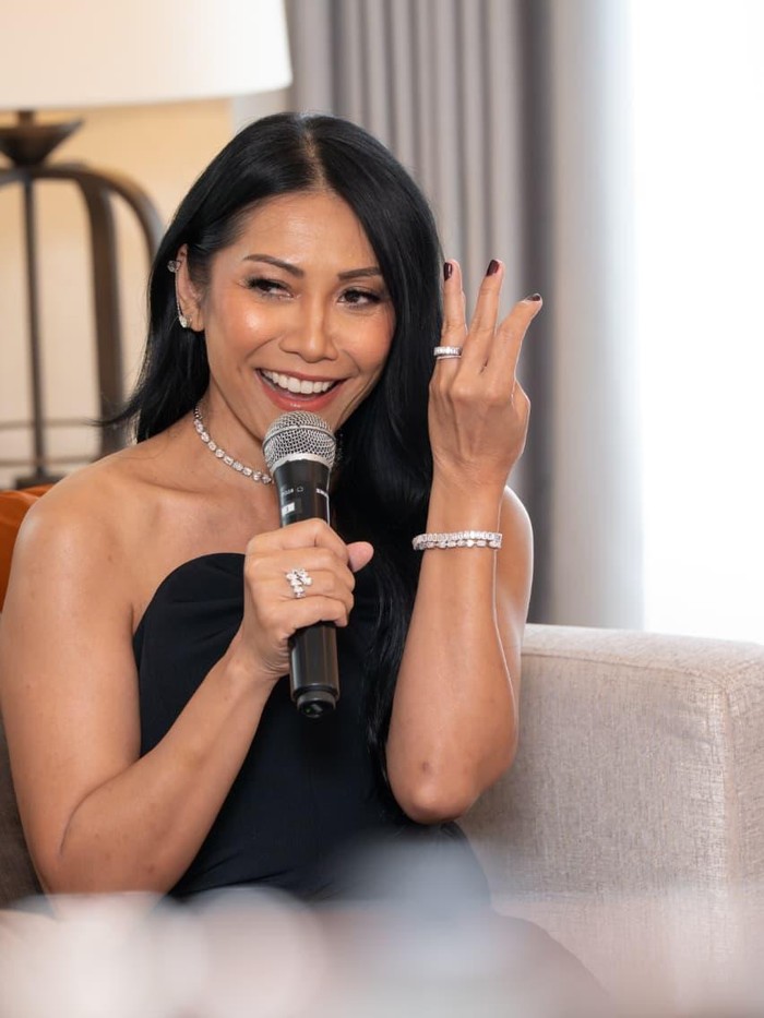 Anggun C. Sasmi saat hadir dalam event Wanda di kawasan Thamrin, Jakarta Pusat, pada Rabu (20/5/2026).