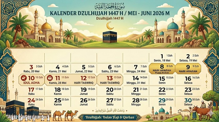 Ilustrasi Kalender Dzulhijjah