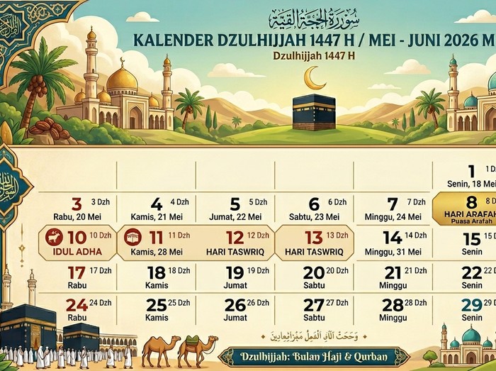 Ilustrasi Kalender Dzulhijjah