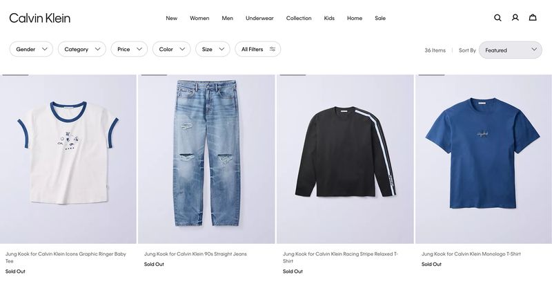 Koleksi Calvin Klein x Jungkook BTS.