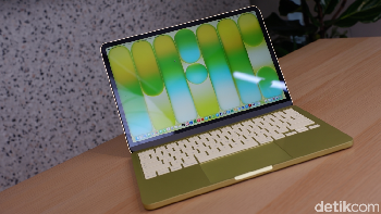 Apple bahkan menyamakan warna keyboard dengan bodinya, membuat tampilannya terasa lebih premium, modern, dan personal. Buat banyak orang, memilih warna laptop kini sama pentingnya dengan memilih spesifikasi. Foto: Adi FR/detikINET
