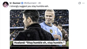 Erling Haaland Ucap Selamat ke Arsenal, Dibalas Meme 'Stay Humble'