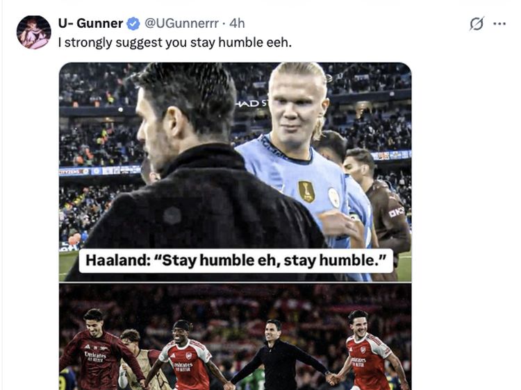 Erling Haaland Ucap Selamat ke Arsenal, Dibalas Meme Stay Humble
