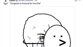 Ucapan selamat Haaland ke Arsenal malah dianggap netizen seperti senyum menahan sakit. Foto: X.com