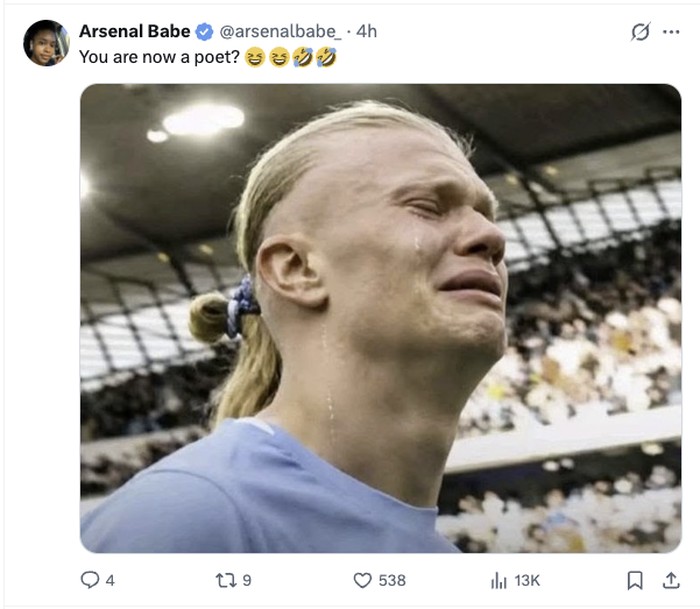 Erling Haaland Ucap Selamat ke Arsenal, Dibalas Meme 'Stay Humble'