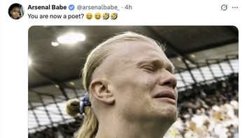 Erling Haaland menangis City tidak jadi juara liga. Foto: X.com