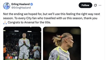 Lewat akun media sosialnya, Erling Haaland mengucapkan selamat pada Arsenal. Namun balasannya malah bikin ngakak. Foto: X.com