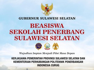 Pemprov Sulsel Buka Beasiswa Pilot 2026, Cek Syarat-Link Pendaftaran