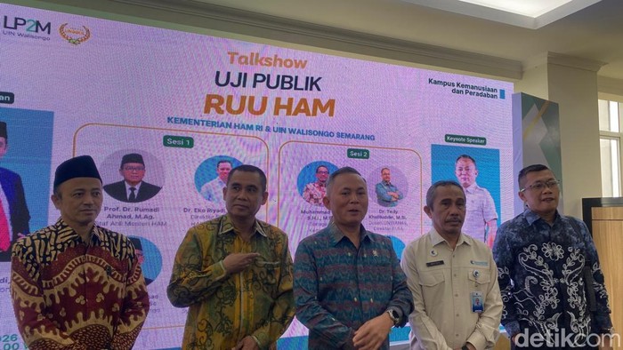 Wakil Menteri Hak Asasi Manusia (WamenHAM), Mugiyanto, di UIN Walisongo, Kecamatan Ngaliyan, Kota Semarang, Kamis (21/5/2026).