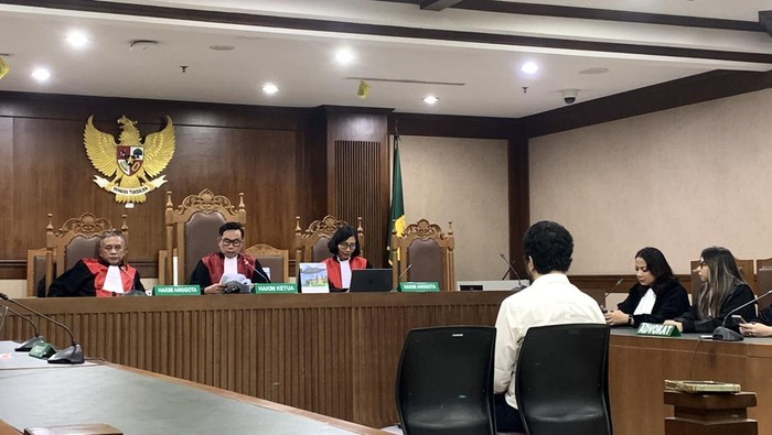 Sidang vonis bos Terra Drone di kasus kebakaran menewaskan 22 orang. (Mulia/detikcom)