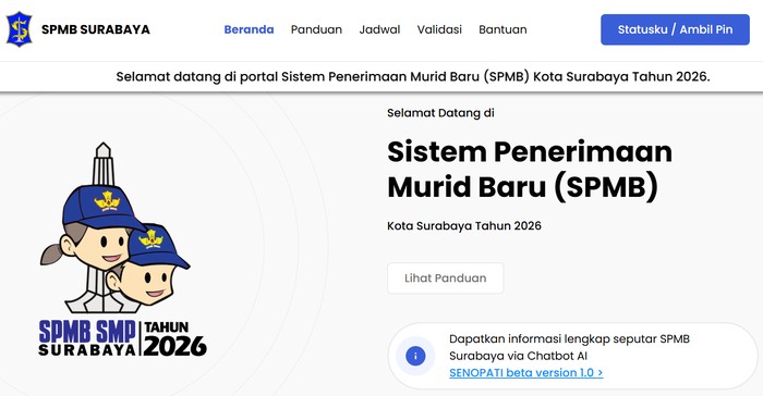SPMB SMPN Surabaya 2026.