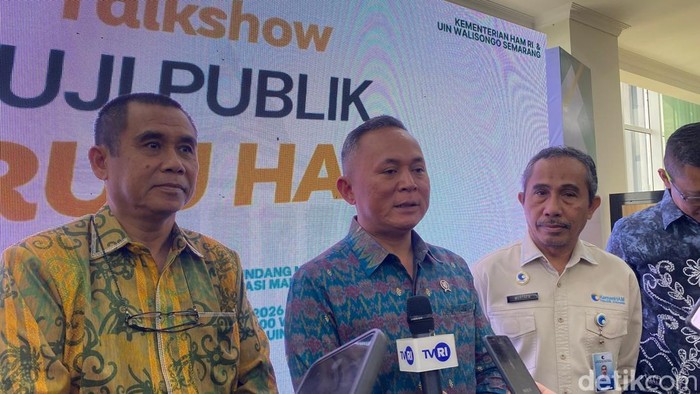 Wakil Menteri Hak Asasi Manusia (WamenHAM), Mugiyanto, di UIN Walisongo, Kecamatan Ngaliyan, Kota Semarang, Kamis (21/5/2026).