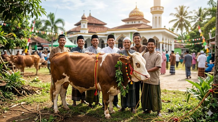 Ilustrasi kurban sapi.