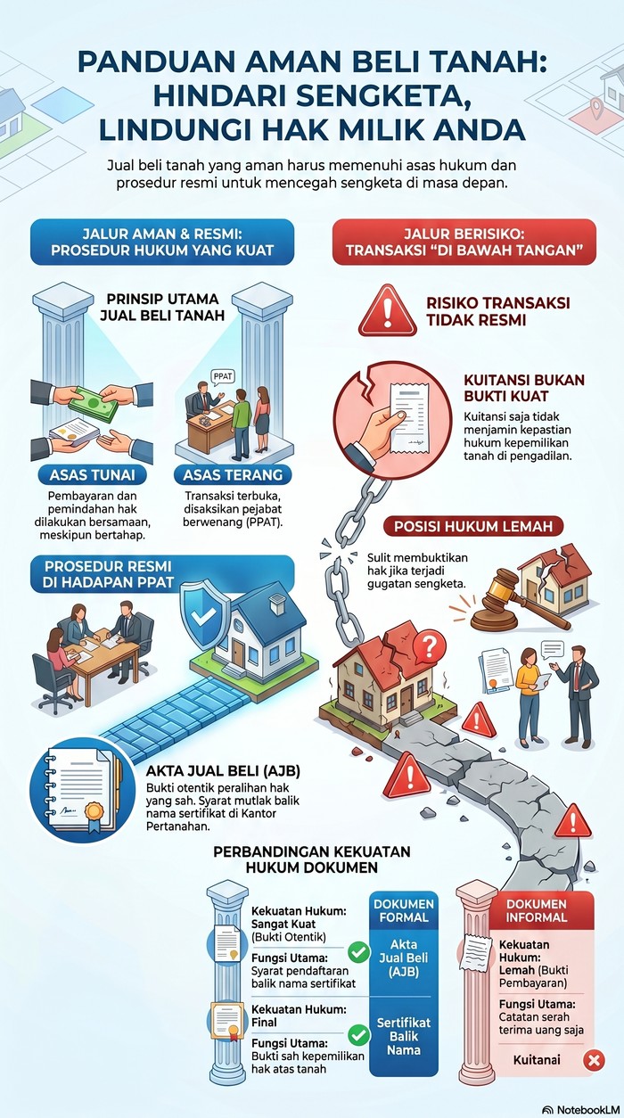 Infografis Cara Aman Transaksi Tanah