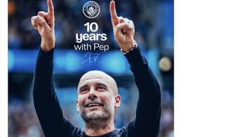 Akun resmi Manchester City mengabarkan kepergian Pep Guardiola. Foto: X.com