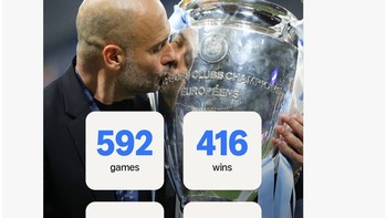 Rekor Guardiola di City yang sangat impresif. Foto: X.com