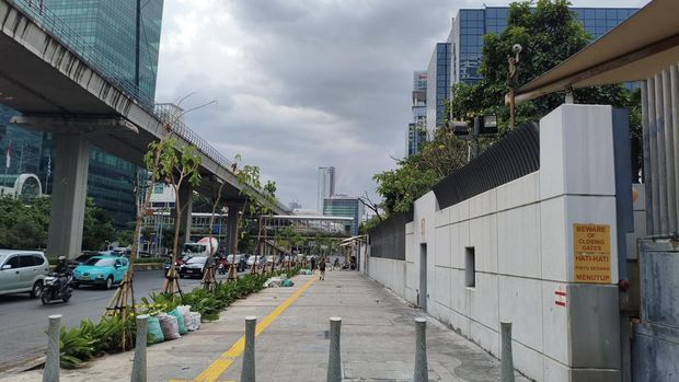 Revitalisasi Trotoar di Jalan Rasuna Said Jaksel, Jumat (22/5/2026).