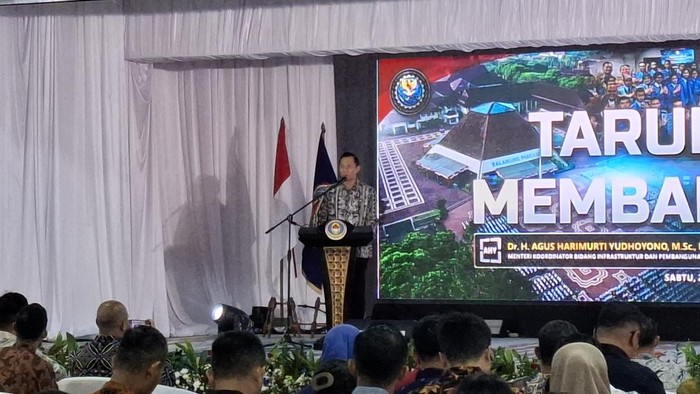 AHY dalam Musyawarah Nasional (Munas) XI Ikastara di Wisma Senayan, Gelora Bung Karno (GBK), Jakarta Pusat, Sabtu (23/5/2026).