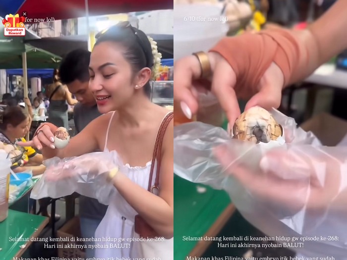 Ariel Tatum cicip balut.