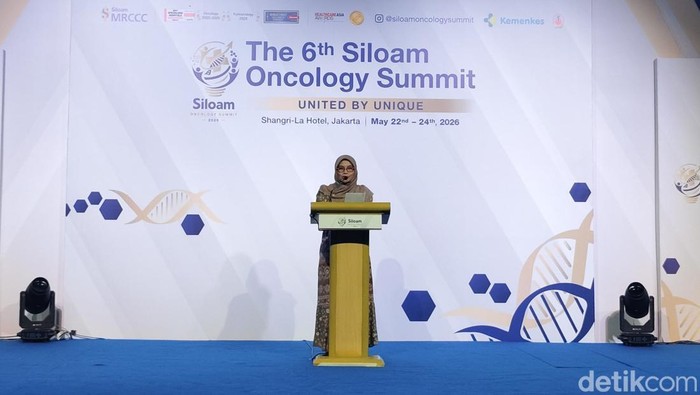 Kepala Bidang Pelayanan Kesehatan Dinkes DKI Jakarta dr Ratna Sari, MKM dalam acara The 6th Siloam Oncology Summit di Jakarta Selatan, Sabtu (23/5/2026).