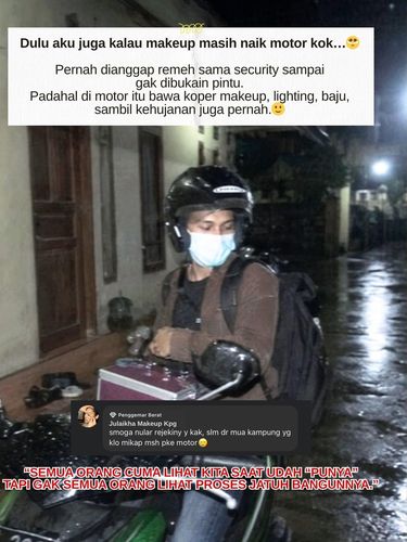 Kisah inspiratif penata rias yang dulu sempat ditolak satpam karena pakai motor. Kini ia sukses membuktikan kerja kerasnya dengan membeli mobil impiannya. Kisah inspiratif penata rias yang dulu sempat ditolak satpam karena pakai motor. Kini ia sukses membuktikan kerja kerasnya dengan membeli mobil impiannya.