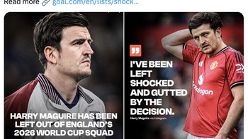 Maguire sendiri meluapkan kekecewaannya tidak dipanggil Tuchel di media sosial. Foto: X.com