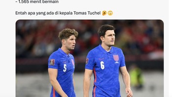John Stones lebih dipilih Tuchel daripada Maguire, padahal Maguire dinilai lebih baik dari Stones. Foto: X.com