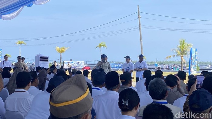 Presiden Prabowo Subianto saat panen raya di BUBK Kebumen, Kecamatan Petanahan, Kabupaten Kebumen, Sabtu (23/5/2026).