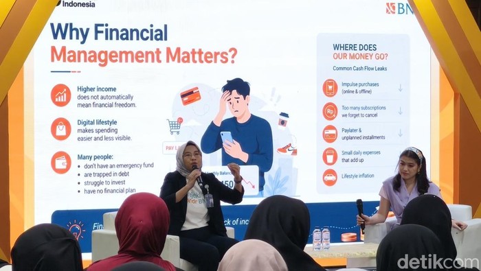 Sesi Educational Class sebagai rangkaian acara Jogja Financial Festival (JFF) 2026 di JEC, Bantul, Sabtu (23/5/2026).