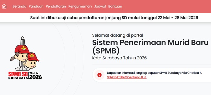 SPMB SD Surabaya 2026.