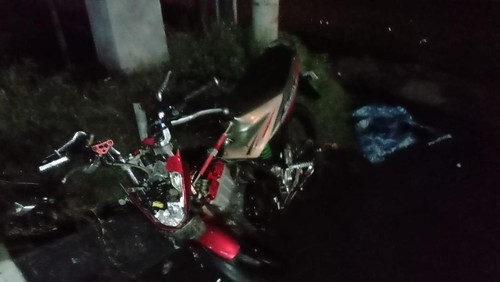 Motor korban tabrakan maut di Jalan Singaraja–Kubutambahan KM 8,600, Jumat (22/5/2026) malam.