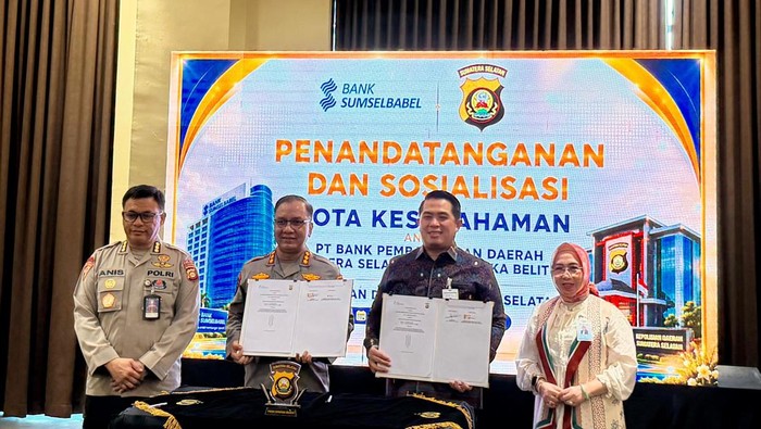 Bank Sumsel Babel dan Polda Sumsel penandatanganan Nota Kesepahaman tentang Penyelenggaraan Bantuan Pengamanan