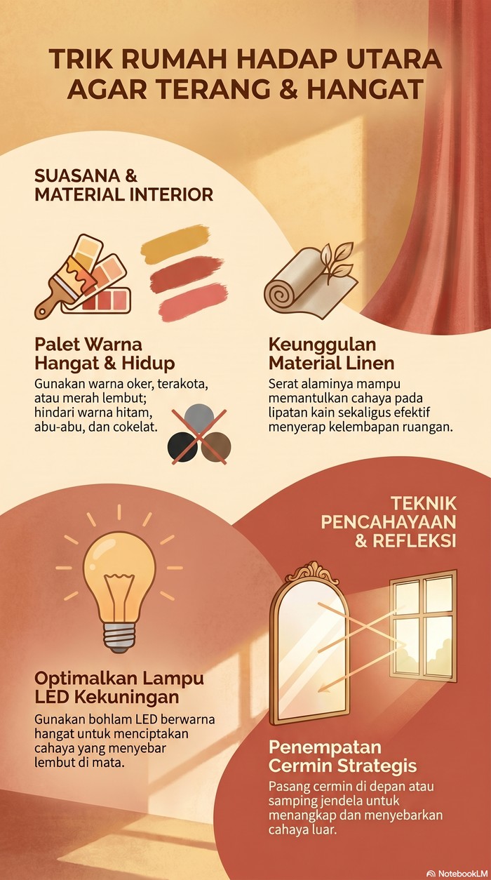 Infografis cara membuat ruangan yang tampak gelap menjadi lebih terang