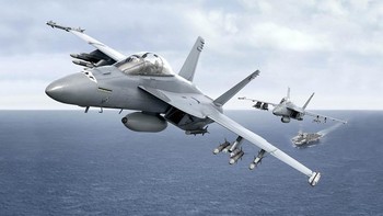 9. Boeing F/A-18 Super Hornet (USD 73 juta). Kembali ke Amerika, ada Boeing yang membuat F/A-18 Super Hornet. Sudah 630 unit dibikin, dengan pengguna utama AS, Australia, Kuwait. Kecepatan Mach 1,6, jarak jelajah 1.800 mil laut. Ini jet tempur multiperan untuk duel udara dan serangan ke darat. Jet tempur ini penerus Hornet orisinil dan pengganti F-4 Tomcat. Foto: Wikimedia Commons