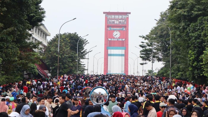 Suasana Car Free Day (CFD) di Kota Palembang