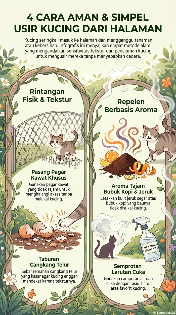 4 Cara Simpel Usir Kucing dari Halaman Rumah