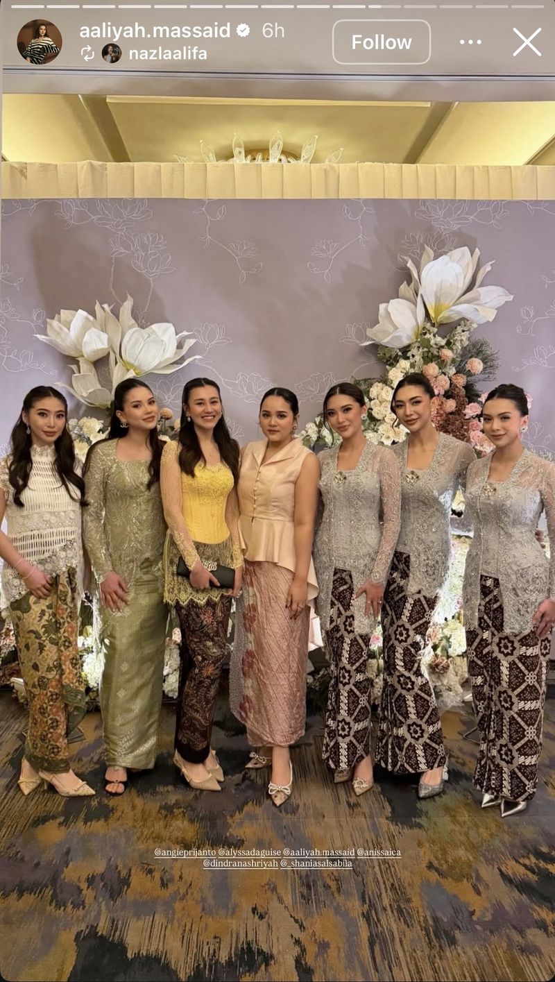Alyssa Daguise dan Aaliyah Massaid di pernikahan Tengku Nadira