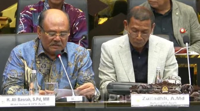 DPR Aceh dalam rapat RUU Aceh di Baleg DPR, kompleks parlemen, Senayan, Jakarta, Senin (25/5/2026).