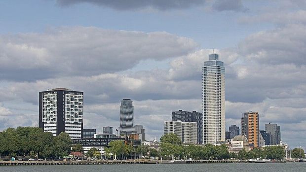De Zalmhaven Tower di Rotterdam De Zalmhaven Tower yang dibangun bak mainan Lego