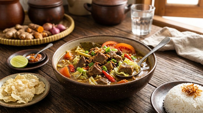 Ilustrasi tongseng kambing dari daging kurban.