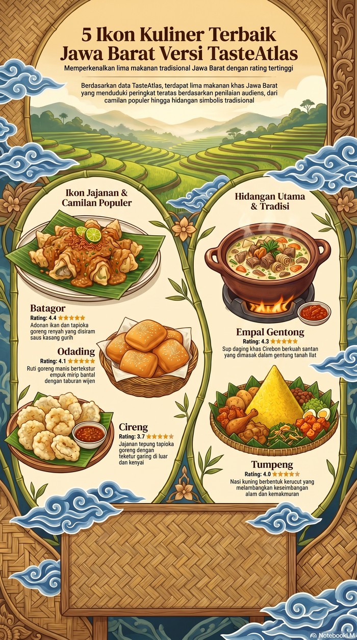 Infografis 5 kuliner terbaik di Jawa Barat yang mendunia