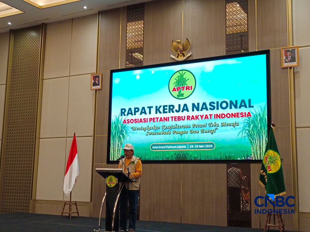 Ketua Umum APTRI dalam Rakernas APTRI di Jakarta, Senin (25/5/2026). Ketua Umum APTRI dalam Rakernas APTRI di Jakarta, Senin (25/5/2026). (CNBC Indonesia/Martyasari Rizky)