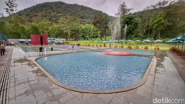 Kondisi kolam air panas Jiwanta Cimanggu Thermal Springs.