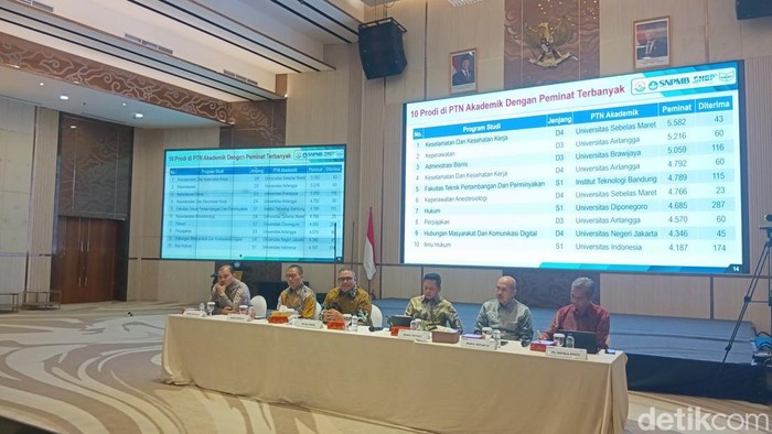 Konferensi pers pengumuman hasil UTBK SNBT 2026 di Gedung D Kemdiktisaintek, Jl Pintu 1 Senayan, Jakarta, Senin (25/5/2026).