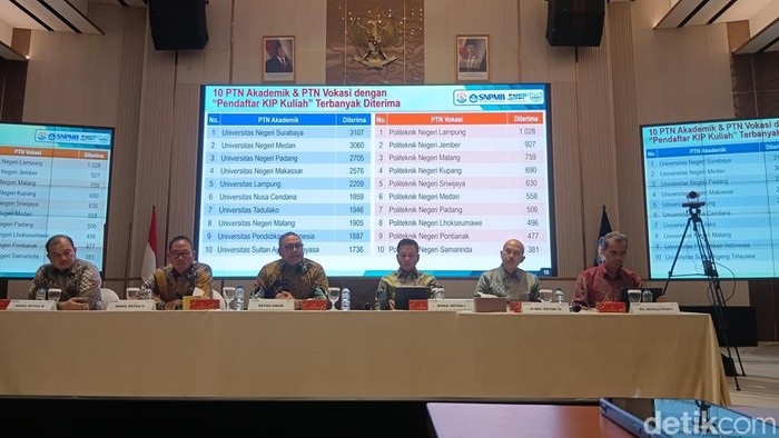 Konferensi pers pengumuman hasil UTBK SNBT 2026 di Gedung D Kemdiktisaintek, Jl Pintu 1 Senayan, Jakarta, Senin (25/5/2026).