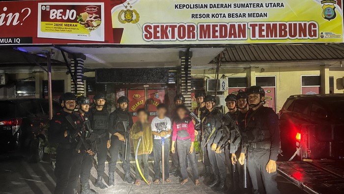 Brimob Gagalkan Tawuran Remaja-Balap Liar di Medan