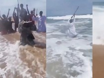 Viral Pria Gagal Belah Laut ala Nabi Musa, Berujung Nyaris tenggelam