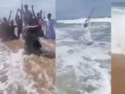 Viral! Pria Coba Belah Laut ala Nabi Musa, Ending-nya Nyaris Tenggelam