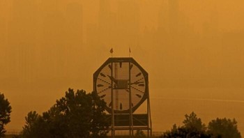 Meskipun tampak unik, karena langit berubah menjadi oranye. Namun orang yang menganbadikannya berharap hal ini tidak terjadi lagi. Foto: Bored Panda