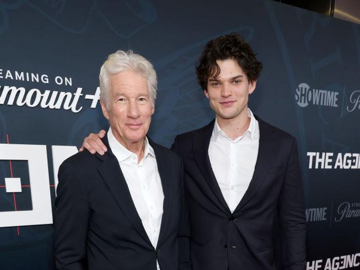 NEW YORK, NEW YORK - NOVEMBER 21: Richard Gere and Homer James Jigme Gere attend The Agency | Premiere in NY on November 21, 2024 in New York City. (Photo by Mike Coppola/Getty Images for Paramount+)